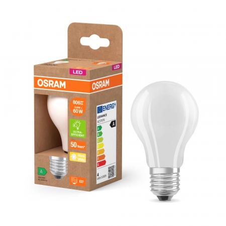 6er-Pack OSRAM E27 LED Lampen Classic Frosted 3,8W wie 60W warmweißes Licht 2700K - Energy efficiency class A - besonders effizient